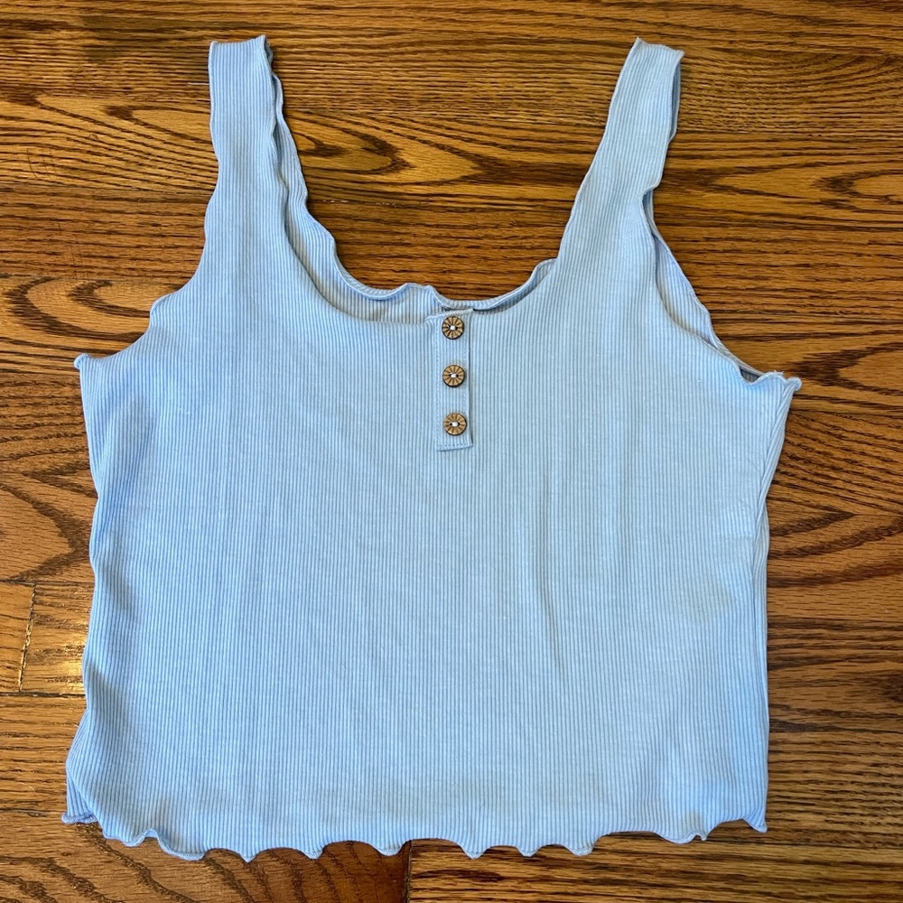 baby blue cropped top